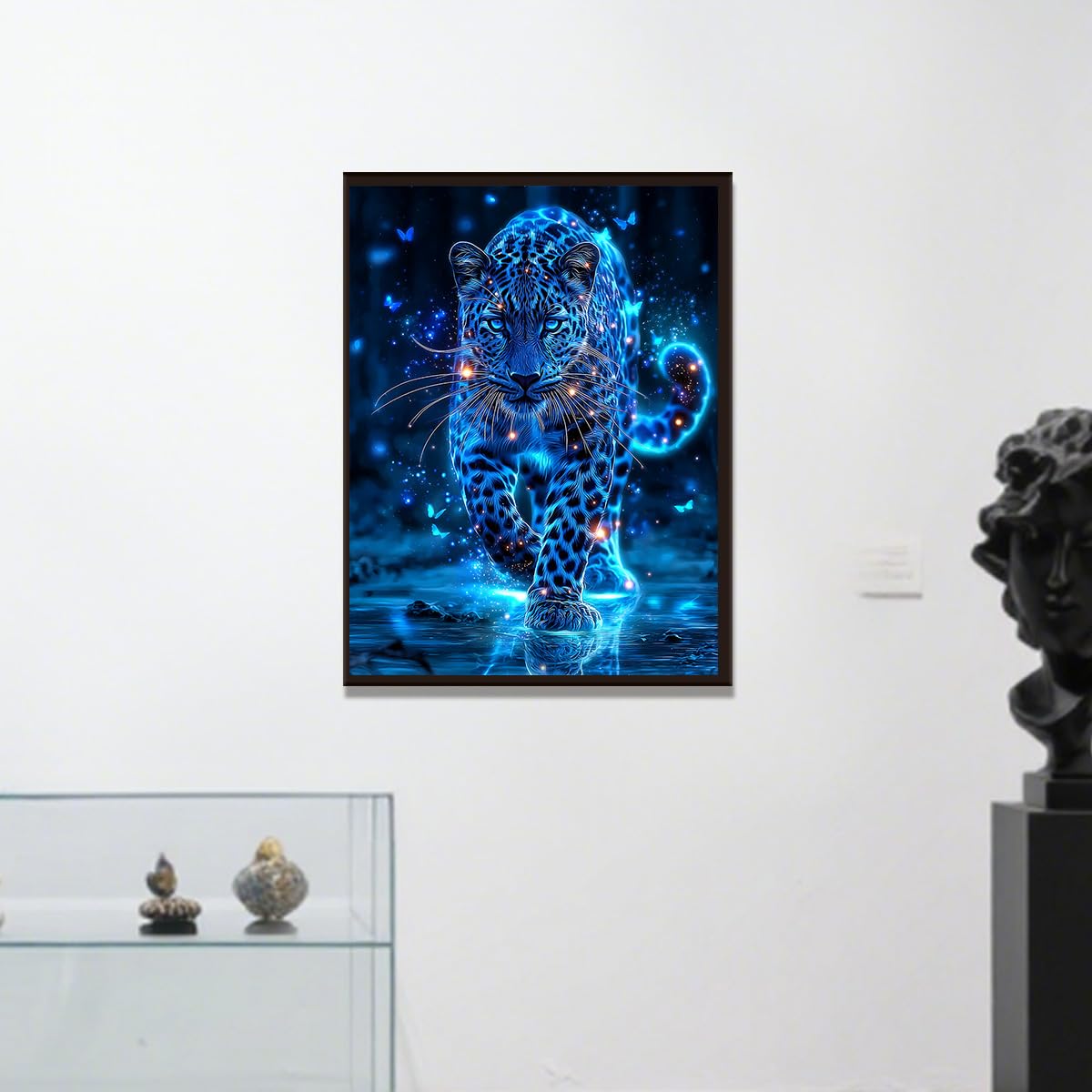 Ohhvvow Glowing Cheetah Diamond Painting Kits for Adults, 12x16 Inch 5D DIY Full Round Drill Diamond Art Dots for Home Wall Decor, Gift for DIY Craft Lovers & Beginners Ohhvvow