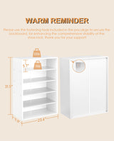 HAIOOU 6 Tier White Shoe Rack, 24 Inches Stackable Wooden Shoe Shelf Organizer Free Standing Shoe Storage Stand with One Movable Storage Shelf for 10-15 Pairs, Perfect for Entryway, Hallway, Closet HAIOOU