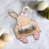 Easter Personalized Money Gift Holder - Bunny Money Holder Easter Gift Card Money Holder for Boys Girls, Hanging Easter Gift Card Holder Gifts V-DECORPARKS