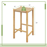 Giantex 26" Counter Height Wood Bar Stools Set of 2, Boho Rattan Barstools, Max Load 330 Lbs, Armless Saddle Kitchen Stools, Backless Wicker Bar Stools for Kitchen Counter Indoor Outdoor Giantex