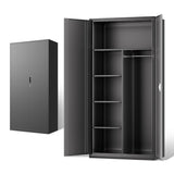 DNA MOTORING 72" Metal Storage Cabinet, Heavy Duty Garage Storage Cabinet with Wheels, Locking Storage Cabinet for Warehouse, Garage,Home, Office, Gym, TOOLS-00633-BK-BK-A DNA MOTORING