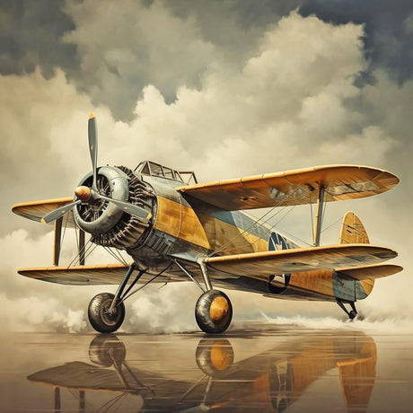 Vintage Airplane 5D Adult Diamond Art,DIY Diamond Art Painting Kit for Decor Canvas 11.7x15.7inch/30x40cm WoodArtSupply