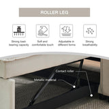 FENFSHE Futon Sofa Bed, Modern Velvet 3 in 1 Convertible Sleeper Sofa Couch Bed, Pullout Couch Bed with Adjustable Backrest, Storage Pockets and Toss Pillows for Living Room, Bedroom (Beige) FENFSHE