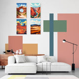 4 Pack Framed Paint by Numbers Kit for Adults Beginner Canvas Painting by Numbers for Adults National Park Easy Adult Paint by Number Kits with Frame Landscapes Watercolor Painting by Number 8x12 Inch obterie