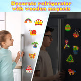 GWAHSA 30pcs DIY Wooden Magnets, Glow in The Dark Wooden Art Craft Supplies Painting Kit for Kids Activities Party Favors for Boys Girls Ages 4-8 8-12 Birthday Gifts Toys Pinata Goodie Bags Stuffers GWAHSA