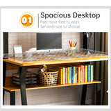 NP Home Office Desk with Shelves Hutch, 2022 Upgraded Computer Desk Spacious Desktop Upper Shelves, Metal Structure White Stylish Desk Study Work Writing (100 * 50CM(39.4 * 19.7 Inches)) N\P