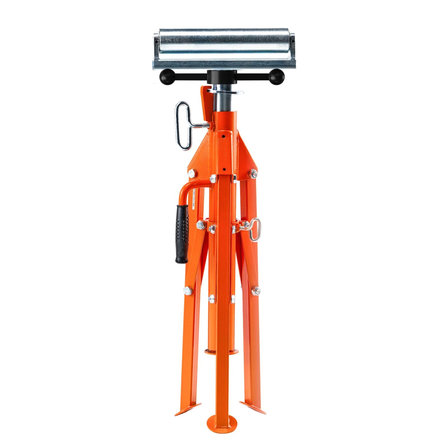 VEVOR V Head Pipe Jack Stand, 27-52 Inch Adjustable Height, 1/8"-12" Capacity, 2500 lb Load Capacity, Heavy Duty Carbon Steel Jack Stands with Portable Folding Legs - WoodArtSupply