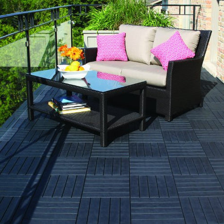 Multy Industries Multy Home MT5100057 6-Pack Deck and Balcony Tile, 12 by 12-Inch, Slate Multy Industries, Inc