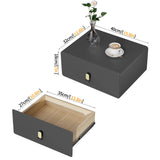 VICITON Modern Floating Nightstand with Solid Wood Drawer, Wall Mounted Bedside Table for Bedroom (Dark Gray, Small) VICITON