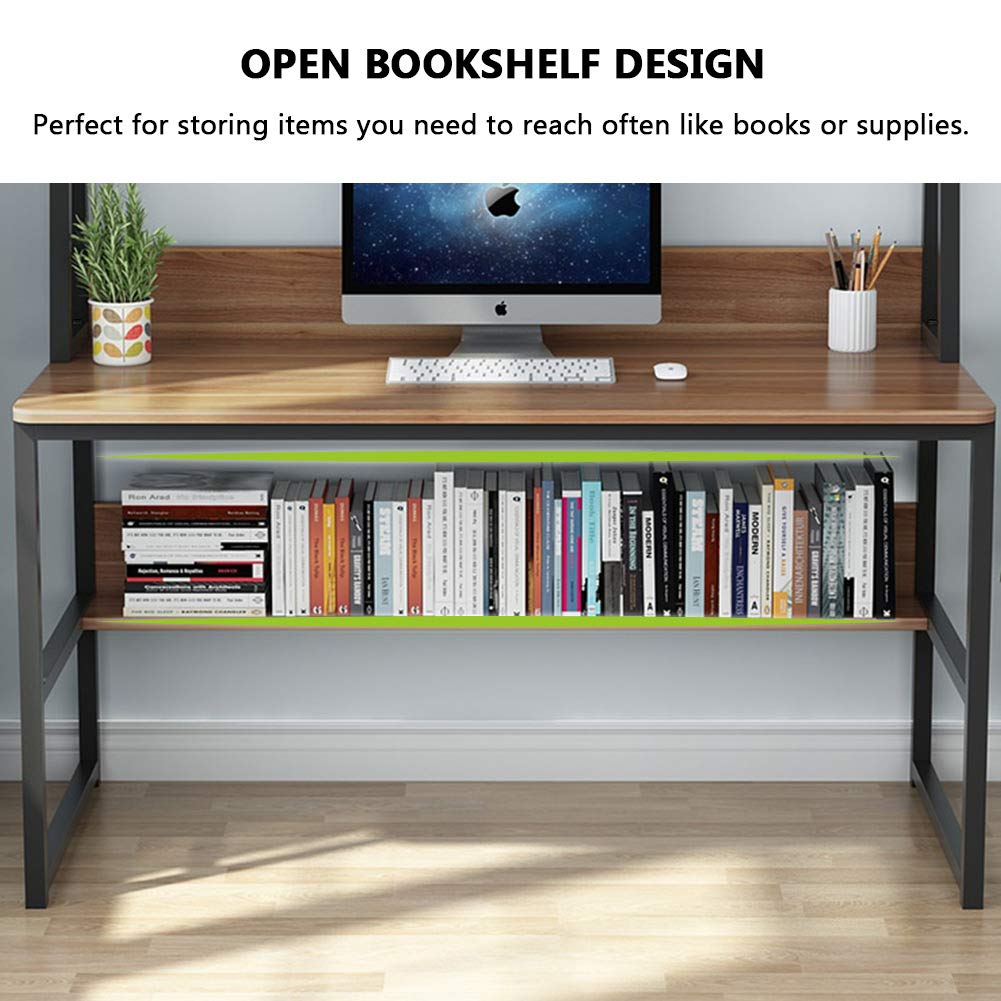 Tribesigns 47-Inch Computer Desk with Hutch and Bookshelf - Space-Saving Home Office Solution - WoodArtSupply