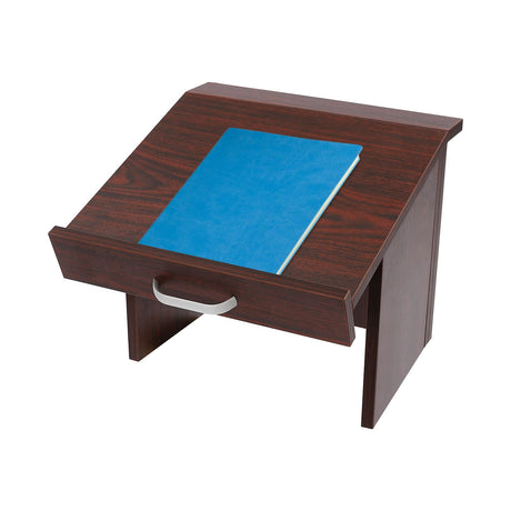 Wooden Tabletop Podium, Foldable Podium, Portable Display Platform, Church, Classroom, Conference Room Podium Reception Desk, 30°Degrees of Inclination (Folding Small Brown) HuaShuani
