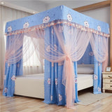 JENCEAILL Canopy Bed Frame, Queen Size Stainless Steel Thicken Metal Frame with 4 Corners Design Sturdy Bed Canopy Frame for Metal Bed Wood Bed Bedroom Decor (Queen) JENCEAILL