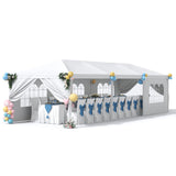 Greesum 10x30 Outdoor Canopy Tent, Patio Gazebo, for Party Wedding BBQ Events with 8 Side Removable Walls, Waterproof Canopies, White Greesum