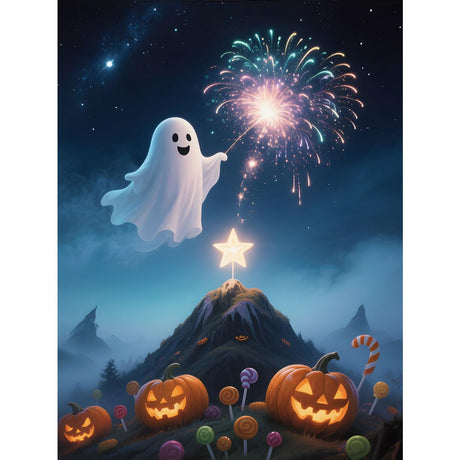 Asddage Diamond Painting Kits for Adults - Ghost, Jack-o'-Lantern DIY 5D Diamond Art Kits Full Drill Diamond Dots Paintings with Diamonds Gem Art and Crafts Home Wall Decor 12x16inch Asddage