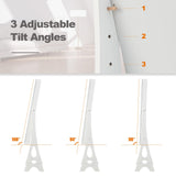 Giantex 12 LED Jewelry Armoire Cabinet with Frameless Full-length Mirror, Standing Jewelry Cabinet Organizer with 16 Lipstick Holders, Large Storage Capacity, 3 Angles Adjustable (White) Giantex