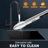 Tongs For Cooking - Heat Resistant 600 Degrees Stainless Steel Kitchen Tong,Heavy Duty Metal Locking Tongs - Perfect for Food,Salad and BBQ set of 3 (7",9" and 12") Dishwasher Eddeas