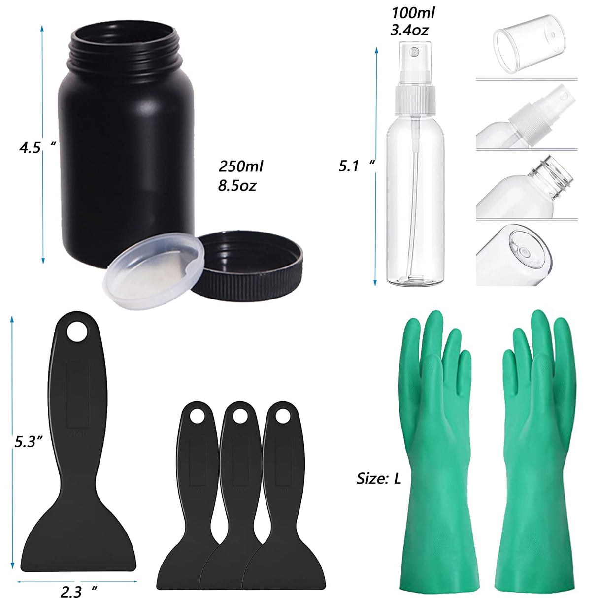 LCD 3D Printer Accessories Resin Tool Kit Includes Stainless Steel Funnel, Resin Filter, Silicone Pad, Photosensitive Resin Bottle, Basic Tools for SLA/DLP Printing ELITECTK