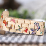 BOBO BIRD Women's Bamboo Watch Butterfly Engraved Handmade Wooden Casual Watches BOBO BIRD