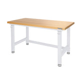 Seville Classics UltraHD Heavy Duty Workbench Table w/Solid Wood Top, 1000 lbs. Weight Capacity Workstation for Garage, Warehouse, Workshop, White, 48" W x 24" D x 28.5" to 42" H Desktop Seville Classics
