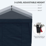 Outsunny 10' x 19.5' Pop Up Canopy Tent with Sidewalls, UPF 30+ Height Adjustable Large Party Tent Event Shelter with Leg Weight Bags and Wheeled Carry Bag for Garden, Patio, Dark Blue Outsunny
