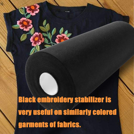 New brothread Black Cut Away Machine Embroidery Stabilizer Backing 12" x 25Yd roll - Medium Weight 2.5 oz - 2 Options - 3 Options - Tear Away/Cut Away/No Show Mesh New brothread