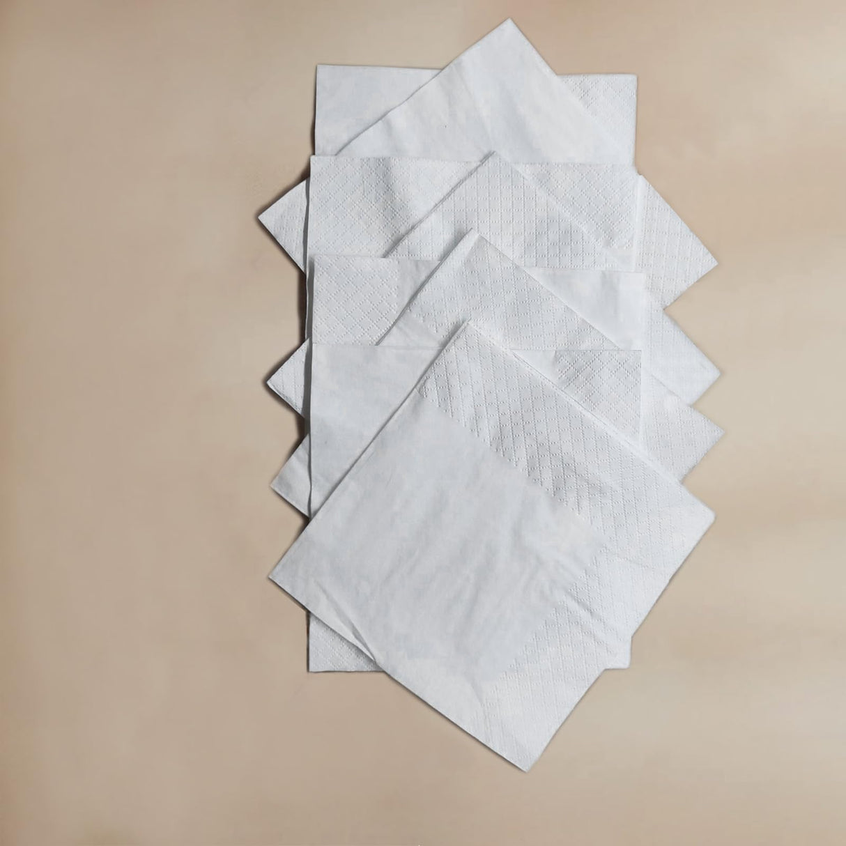 200 Count Napkins 2 Ply Plain White Beverage Napkins Disposable Four Fold Cocktails Paper Napkins 4.9" X 4.9" folded for Party and Every Day Use RosyDecor