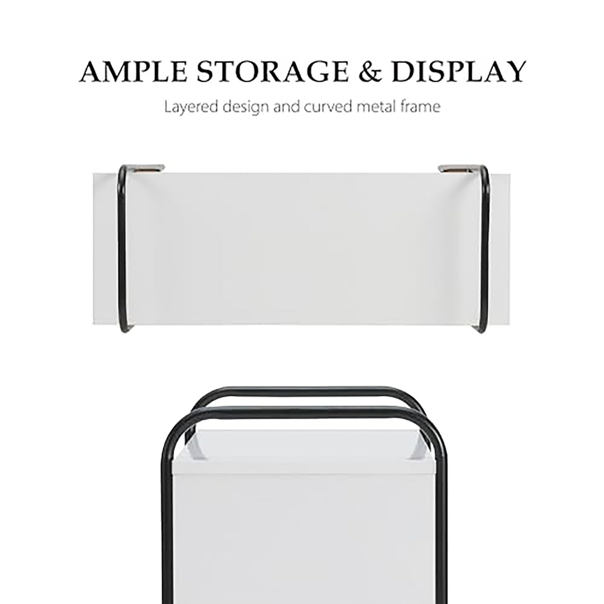 Furniture of America Alyia Modern 36 inch High Console Table with Storage Shelves and Metal Frame Legs for Living Room, Entryway, Hallway, Office, Corridor, Foyer, White Pure & Distressed Oak Furniture of America