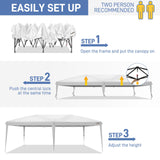 VINGLI 10x20 ft Pop Up Canopy Tent with 6 Sidewalls, Canopy 10x20 with Carry Bag, Outdoor Gazebo Canopy Tent Camping Tent, Patio Event Tent Outdoor Canopy Commercial Canopy(White) VINGLI