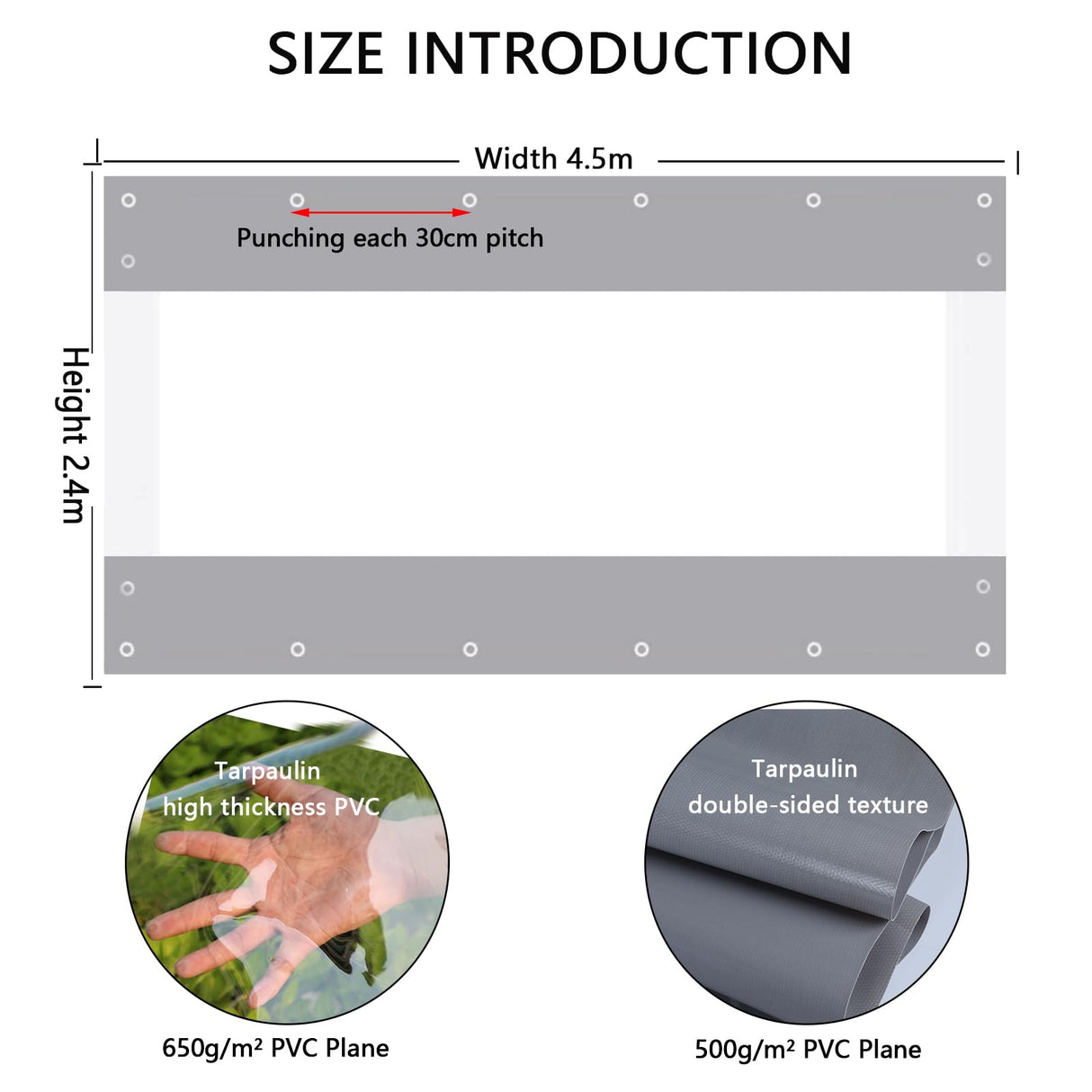 ele ELEOPTION (8ft High x 15ft Width) Vinyl Curtains for Patio, Outdoor Clear Panel Curtain Patio Enclosure Waterproof PVC Tarps with Grommets for Pergola, Balcony, Porch, Gazebo Khaki ele ELEOPTION