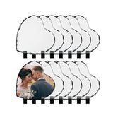 PYD Life 12 Pack Sublimation Photo Slates Heart Shape Rock Blanks 5.3 x 5.3 Inch Bulk Square Stone Frame White with Display Holder for Heat Press Transfer Printing PYD Life