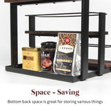 J JACKCUBE DESIGN Coffee Syrup Organizer Rack, Rustic Wood and Metal Wire, 3-Tier 12 Bottles Compartment Display Holder Coffee Station Bar Accessory for Syrup, Wine, Dressing(Black) - MK815A J JACKCUBE DESIGN