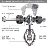 Stainless Steel Punching Bag Hanger with Bearing Heavy Bag Ceiling Mount Hardware 1000 LB Capacity 360° Swivel Hook for Boxing Bag Hanging Hardware Heavy Bag Hanger Mount Hooks with Carabiner BeneLabel