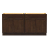 HOMEBEYOND 72 Inch Bathroom Vanity Base Only, Double Vanity Cabinet with Soft Closing Door, 2ea 36 inch Cabinet, Without Top,Brown HOMEBEYOND
