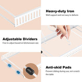 Housolution Pot and Pan Organizer Rack for Cabinet, Upgraded Expandable Pot Lid Organizer with 14 Adjustable Dividers, Pan Holder Storage Rack for Kitchen Cabinet, White Housolution