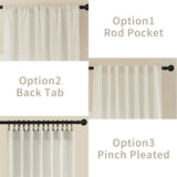 Joydeco Curtains, 108 Inches Long, 2 Panels Set, Farmhouse Drapes for Living Room, Semi-Blackout, Linen-Polyester, Ivory on Linen, Rod Pocket Joydeco