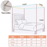 VELSKUD Canopy Bed Frame Full, Stainless Steel Four Corner Bed Canopy Poles Mosquito Net Frame Bracket Fit for Metal Bed Wood Bed, Stainless Steel Canopy Bed Frame Full Size VELSKUD