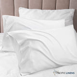 Pacific Linens White Percale Pillow Case - Soft Hotel Style Polly Cotton Blend, 200 Thread Count, Wrinkle Free Linen Pillow Cases, 12 Pack Set of Pillowcases Pacific Linens