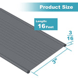 Garage Door Weather Seal - Bottom Seal Bead Type - Grey Vinyl (16') Earthtec