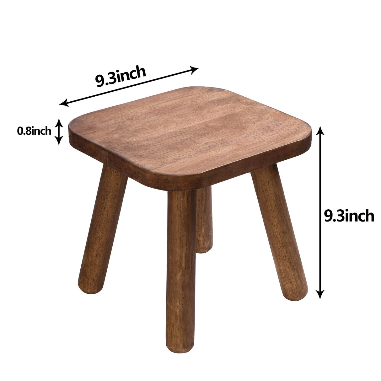 Jurath Wooden Step Stool for Adults Step Stool for Toddlers Plant Stool Small Wooden Stool with Four Detachable and Assembled Legs Nicely Balanced (Classic 9.3inch) Jurath