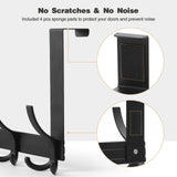 Over The Door Hooks for Hanging, Over The Door Hanger, Over The Door Towel Rack for Bathroom with 5 Triple Coat Hooks, Door Hanger Hooks Towel Hanger (Black, 1 Pack) Optish