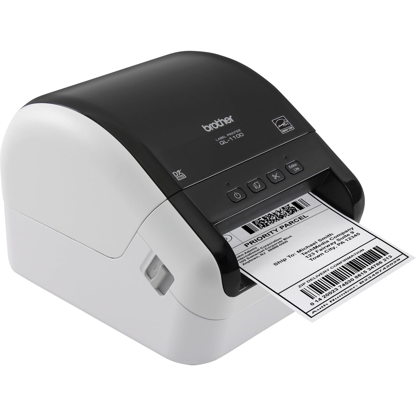 Brother QL-1100 Wide Format, Postage and Barcode Professional Thermal Monochrome Label Printer, Black