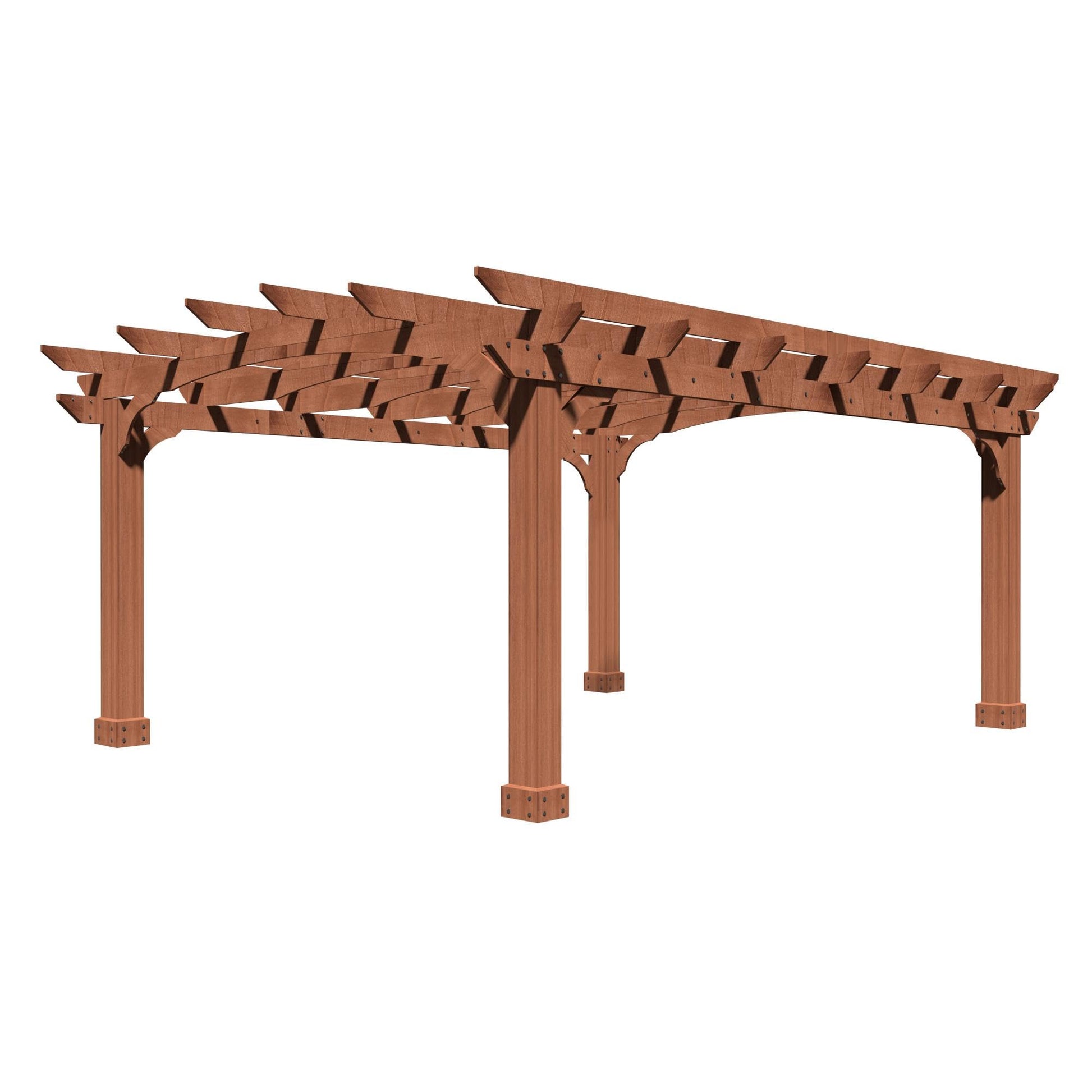 Yardenaler 10x12 FT Wooden Pergola, Cedar Wood Gazebo with Arched Roof, Outdoor Garden Shelter with Stakes Included, Patio, Deck, Backyard, Lawn - WoodArtSupply