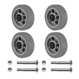 HANDSAMMU 6x2"Heavy Duty Caster Wheels -Industrial Caster Wheels,Rubber Wheels- Set of 4 with up to 2800 LB Capacity Handsammu