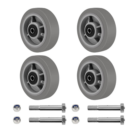 HANDSAMMU 6x2"Heavy Duty Caster Wheels -Industrial Caster Wheels,Rubber Wheels- Set of 4 with up to 2800 LB Capacity Handsammu