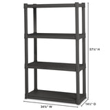Sterilite 2-Pack 4 Shelf Unit, Heavy-Duty Shelving Storage and Utility Rack - Standing Plastic Organizer Shelves for Kitchen, Bathroom, and Garage Sterilite