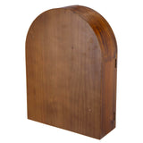 MyGift Arched Wall Cabinet,Bathroom Medicine Wall Mounted Cupboard,Mid Century Style Floating Storage Cabinet with Glass Door,Natural Acacia Wood MyGift