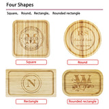 Mojia Personalized Bamboo Serving Trays and Platters, Custom Engraved Decorative Food Platters, Drinks Serving Trays (Rounded Rectangle) Mojia