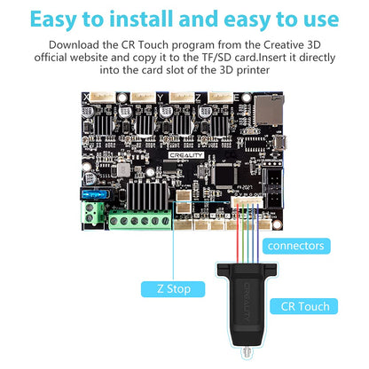 Creality Official CR Touch Auto Leveling Kit, 3D Printer Auto Bed Leveling Sensor Kit for Ender 3 / Ender 3 V2 / Ender 3 Pro/Ender 3 Max/Ender 5 / CR-10 Printers with 32 Bit V4.2.2 / V4.2.7 M - WoodArtSupply