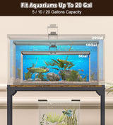 AnBaiMei 20 Gallon Aquarium Stand, Metal Fish Tank Stand with Adjustable 3-Tier Storage Shelf, Heavy Duty Reptile Breeder Turtle Tank Terrarium Rack Table for Home Office, 24" L x 12" W x 32.2" H, Black AnBaiMei