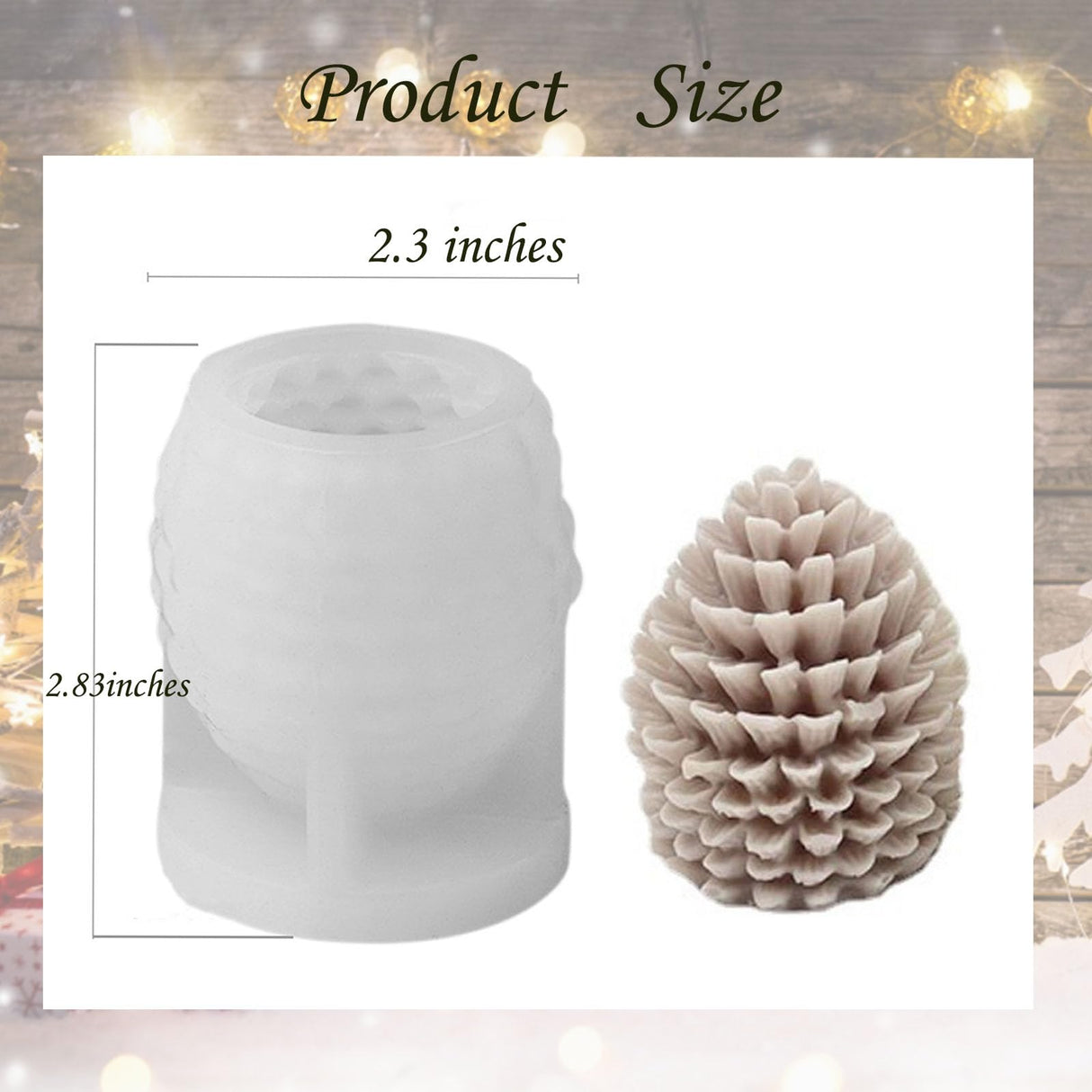 Christmas Pinecone Silicone Candle Molds 3D Pine Cone Candle Molds Silicone Resin Candle Mold Soap Mold Xmas Theme Resin Concrete Mould for Christmas Party DIY Table Home Decor Supplies (1 Pc) mdgfge